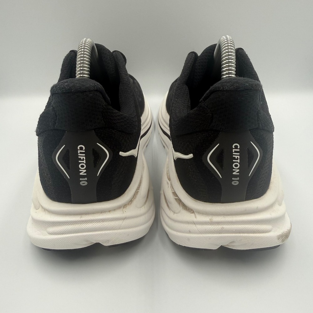 Hoka One One Clifton 10 Women's Size 10 Black White Running Shoes Sneakers - Picture 5 of 9